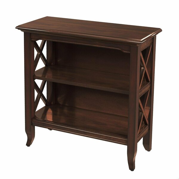 Homeroots 30.25 x 32 x 13 in. Newport Plantation Cherry Low Bookcase 389554